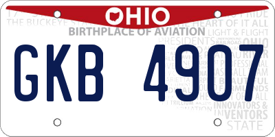 OH license plate GKB4907