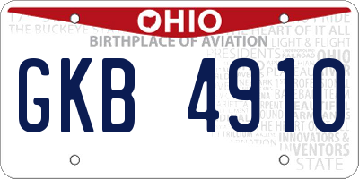 OH license plate GKB4910