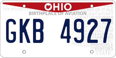 OH license plate GKB4927
