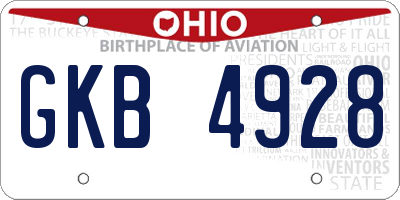 OH license plate GKB4928