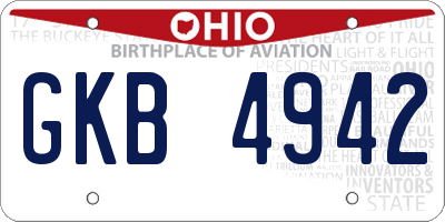 OH license plate GKB4942