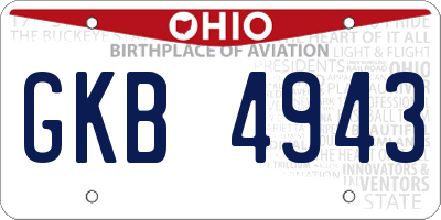OH license plate GKB4943