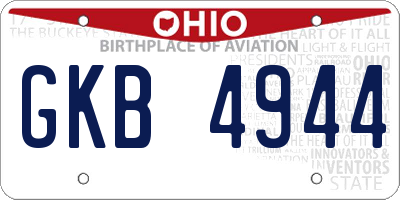 OH license plate GKB4944