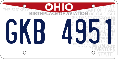 OH license plate GKB4951