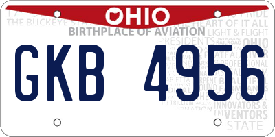 OH license plate GKB4956