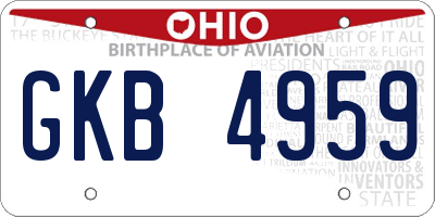 OH license plate GKB4959