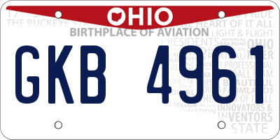 OH license plate GKB4961