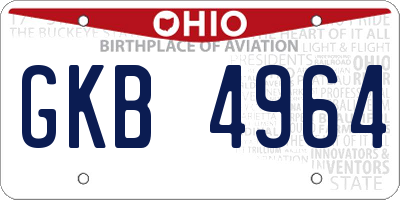 OH license plate GKB4964