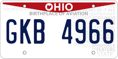 OH license plate GKB4966