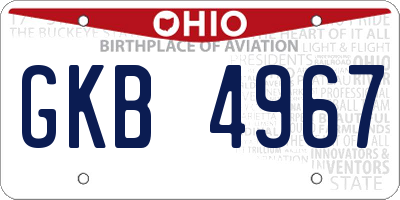 OH license plate GKB4967