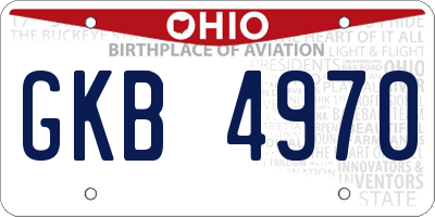 OH license plate GKB4970