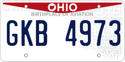 OH license plate GKB4973