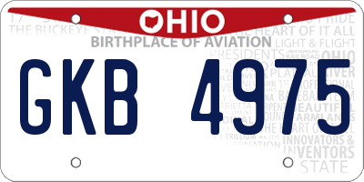OH license plate GKB4975