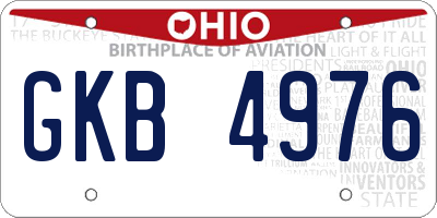 OH license plate GKB4976
