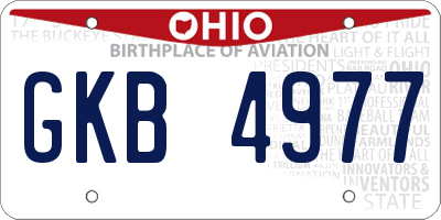 OH license plate GKB4977