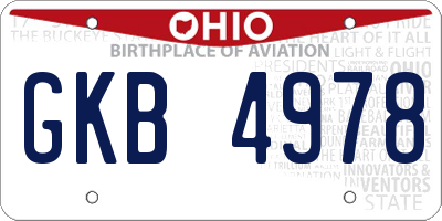 OH license plate GKB4978