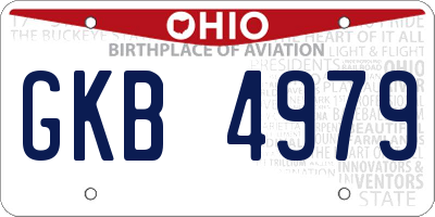 OH license plate GKB4979