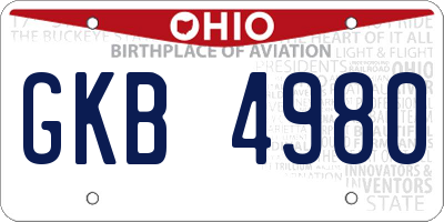 OH license plate GKB4980