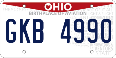 OH license plate GKB4990