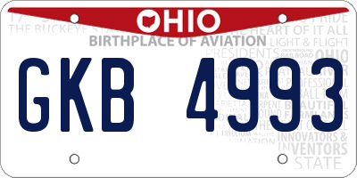 OH license plate GKB4993