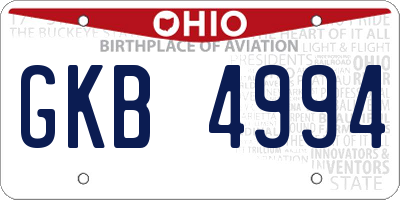 OH license plate GKB4994