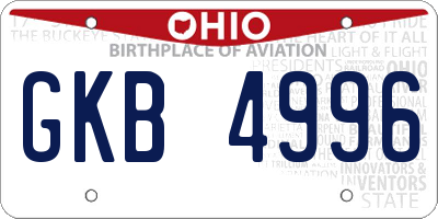 OH license plate GKB4996