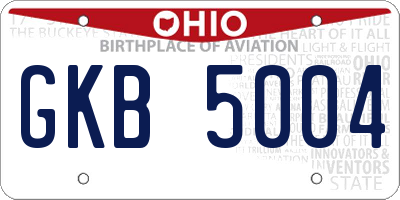 OH license plate GKB5004