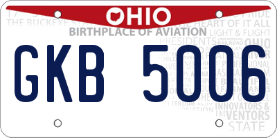OH license plate GKB5006