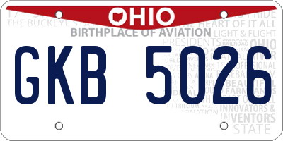 OH license plate GKB5026