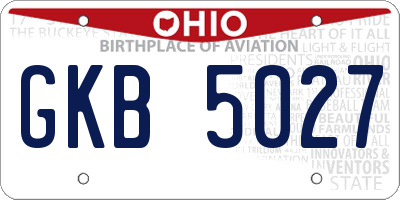 OH license plate GKB5027