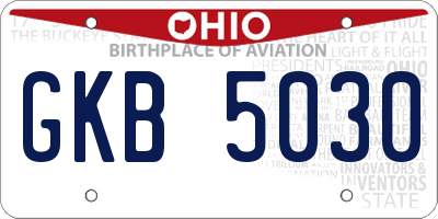 OH license plate GKB5030
