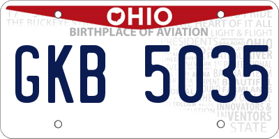 OH license plate GKB5035