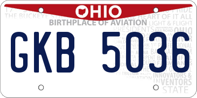 OH license plate GKB5036