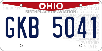 OH license plate GKB5041