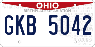 OH license plate GKB5042