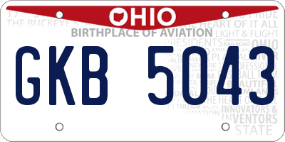 OH license plate GKB5043