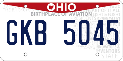 OH license plate GKB5045