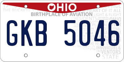 OH license plate GKB5046