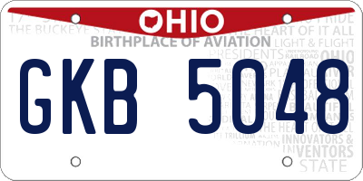 OH license plate GKB5048