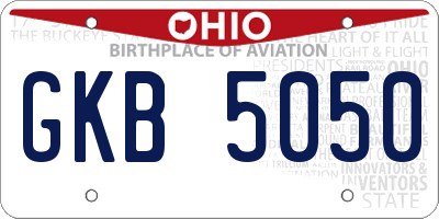 OH license plate GKB5050