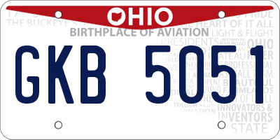 OH license plate GKB5051