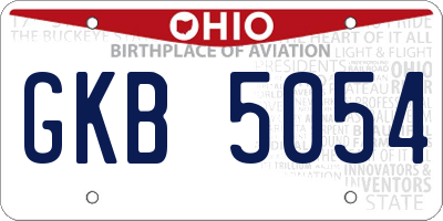 OH license plate GKB5054