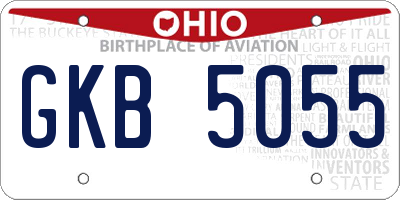 OH license plate GKB5055