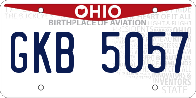 OH license plate GKB5057