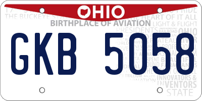 OH license plate GKB5058
