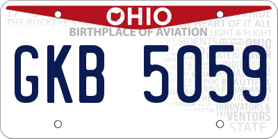 OH license plate GKB5059