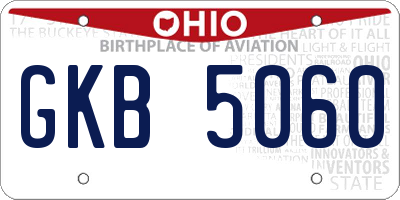 OH license plate GKB5060