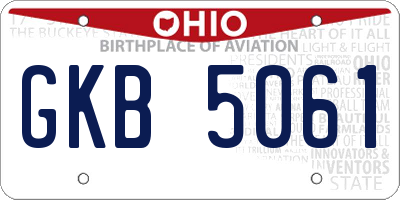 OH license plate GKB5061