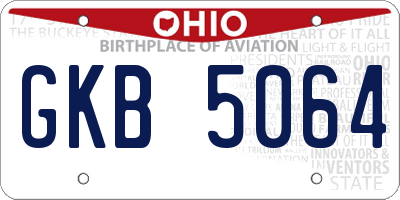 OH license plate GKB5064