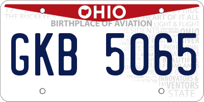 OH license plate GKB5065